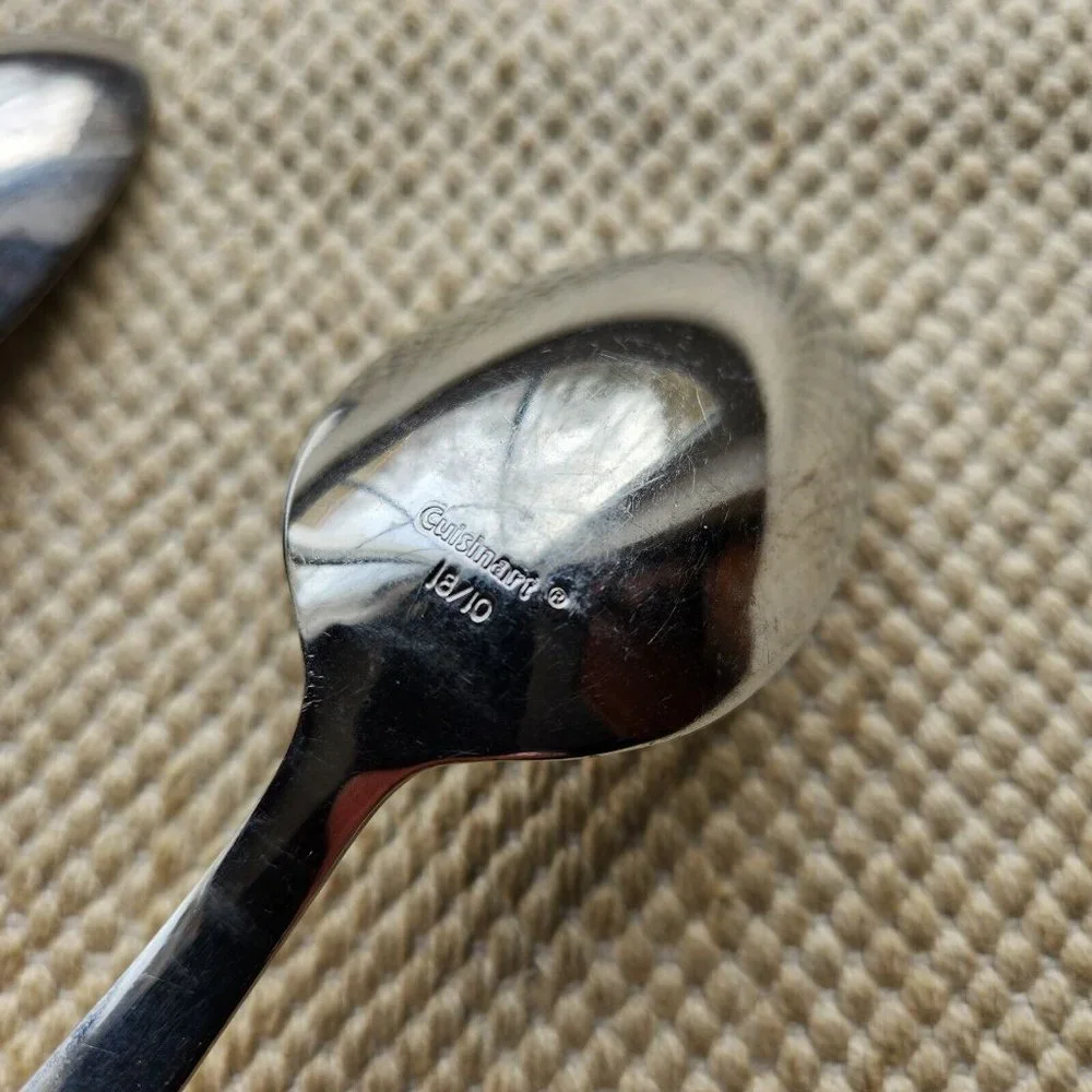 Cuisinart OAKMONT Stainless Ridges 18/10 Glossy Silverware Flatware Table Spoons